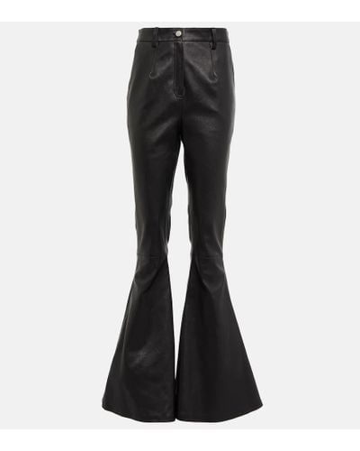 Magda Butrym High-rise Flared Leather Pants - Black