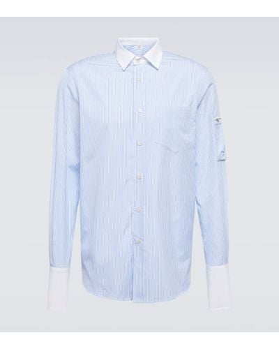Winnie New York Camisa de popelin de algodon a rayas - Azul