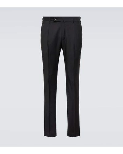 Incotex Pantaloni slim in lana vergine - Nero