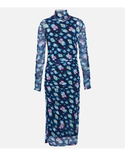 Dorothee Schumacher Floral Turtleneck Midi Dress - Blue