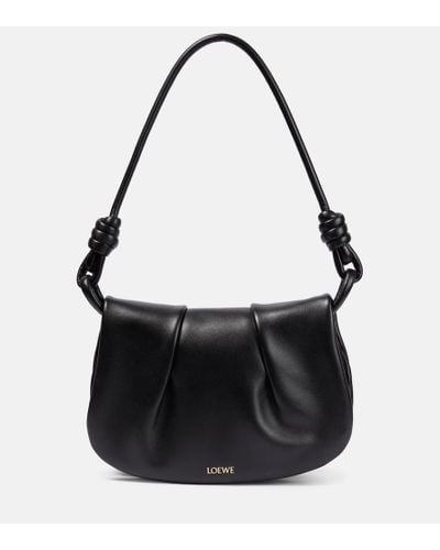 Loewe Knot Leather Shoulder Bag - Black