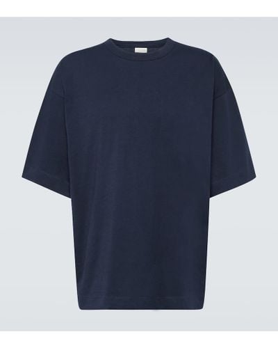 Dries Van Noten T-shirt in jersey di cotone - Blu