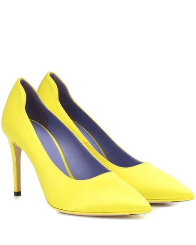 Victoria Beckham Vb 90 Satin Court Shoes - Yellow