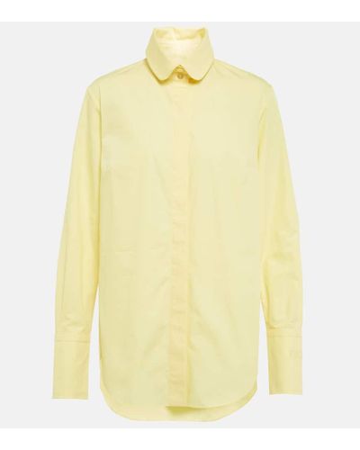 Patou Oversized Cotton Poplin Shirt - Yellow