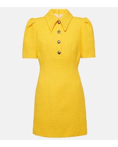 Alessandra Rich Vestido corto de tweed - Amarillo