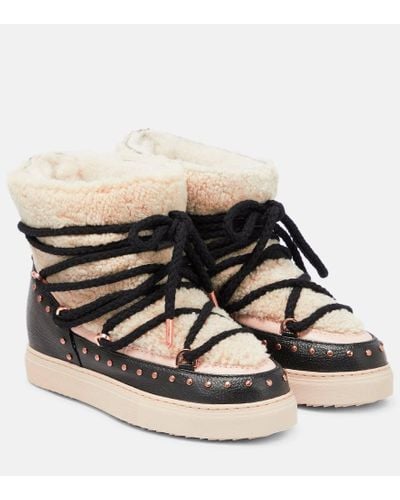 Inuikii Shearling And Leather Boots - Multicolor