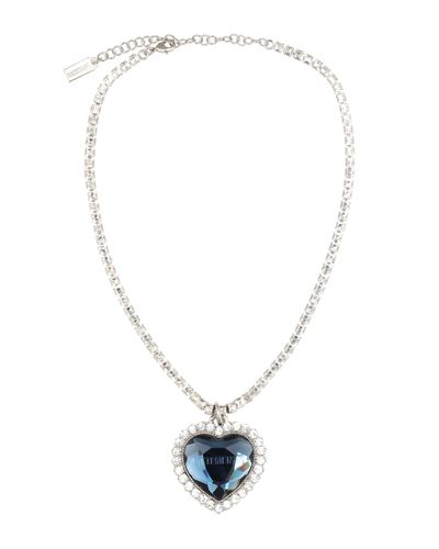 Vetements Embellished Heart Necklace - Metallic