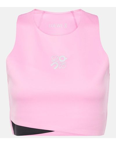 Loewe X On Performance Logo Crop Top - Pink