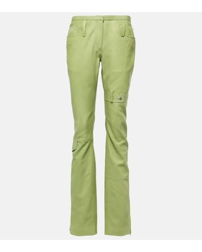 Acne Studios Lipper Leather Cargo Pants - Green
