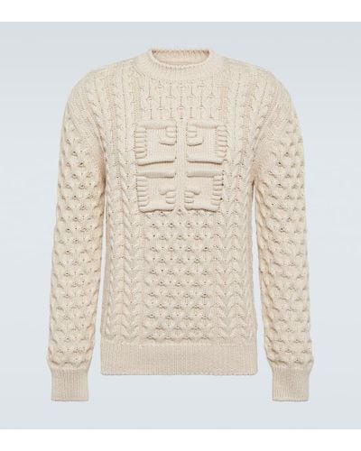 Givenchy 4g Cable-knit Cotton-blend Sweater - White