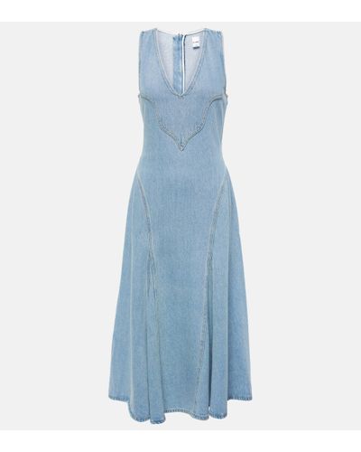 RE/DONE Western Denim Midi Dress - Blue