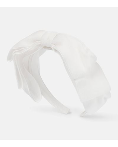 Jennifer Behr Bridal Katya Velvet Bow Headband - White