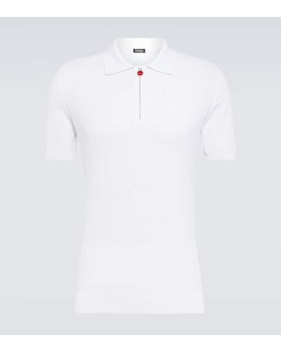 Kiton Polo de algodon Diamond - Blanco