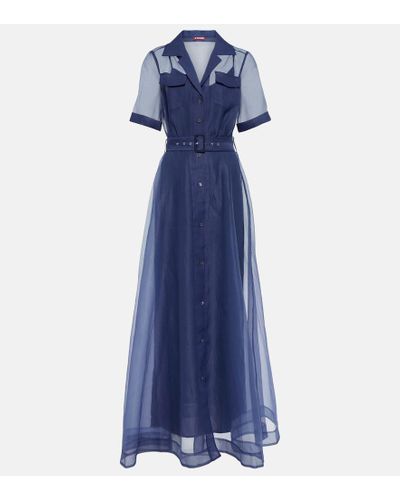 STAUD Vestido largo Millie - Azul