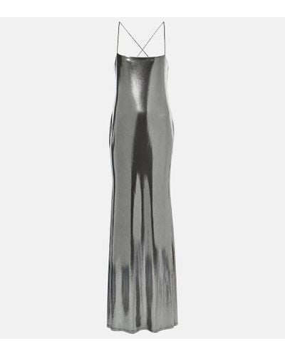 The Sei Metallic Jersey Gown - Gray