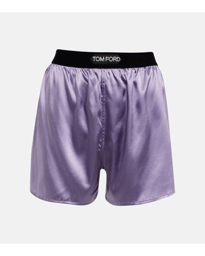 Tom Ford Silk-blend Satin Shorts - Purple