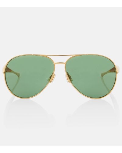 Bottega Veneta Uni Sardine Pilot-frame Sunglasses - Green