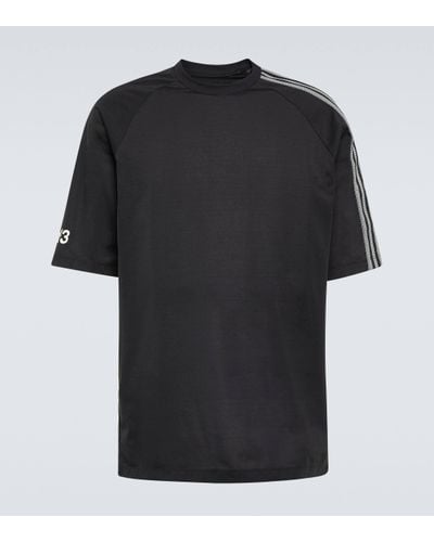 Y-3 3-stripes Cotton-blend Jersey T-shirt - Black
