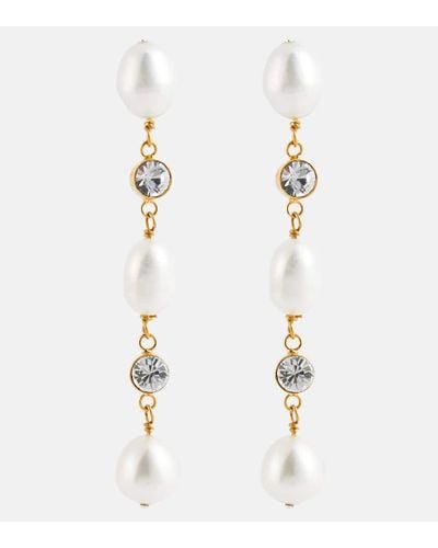 Jennifer Behr Chiara Embellished Drop Earrings - White
