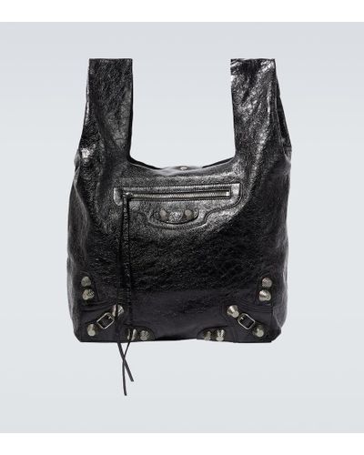 Balenciaga Le Cagole Leather Tote Bag - Black