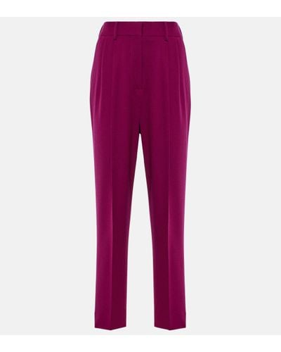 Blazé Milano Banker High-rise Virgin Wool Straight Trousers - Red