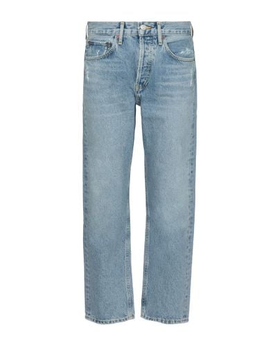 Agolde High-Rise Straight Jeans Parker - Blau