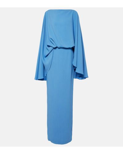 ‎Taller Marmo Robe longue Eolia en crepe de cady - Bleu