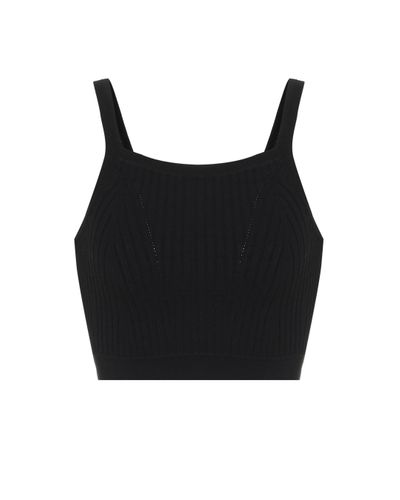 Live The Process Ribbed-knit Crop Top - Black