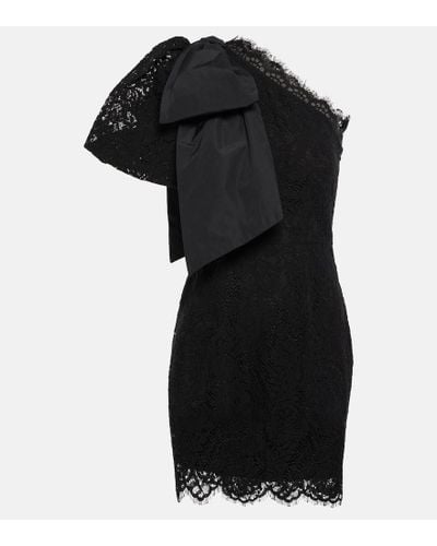 Rebecca Vallance Kelsey One-shoulder Lace Minidress - Black
