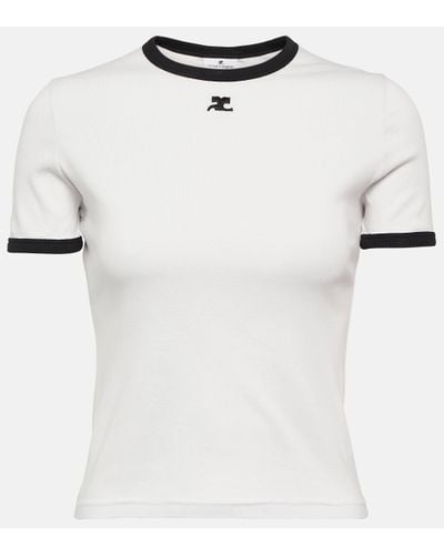 Courreges T-shirt Reedition en coton a logo - Blanc