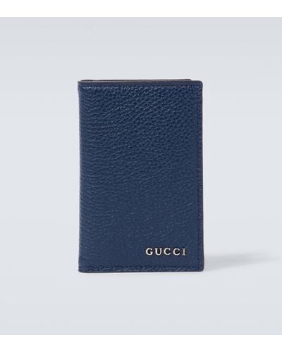 Gucci Porte-cartes en cuir a logo - Bleu