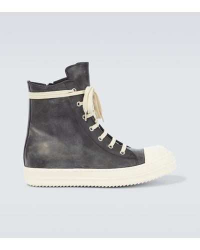 Rick Owens High-top Leather Sneakers - Brown