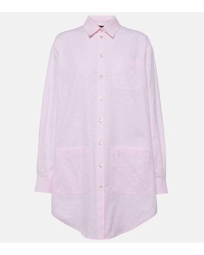 Gucci GG Supreme Oversized Cotton Shirt - Pink