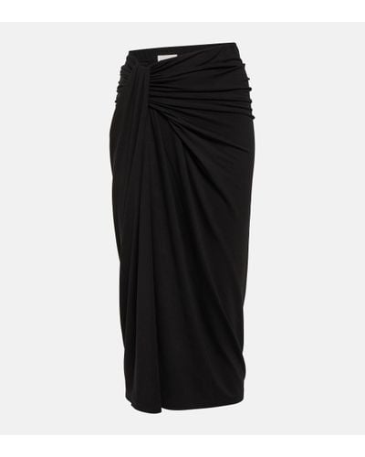 Isabel Marant Jeldia Jersey Midi Skirt - Black