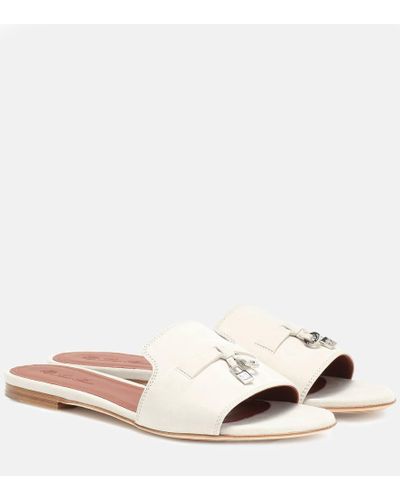 Loro Piana Sandali Summer Charms in suede - Bianco