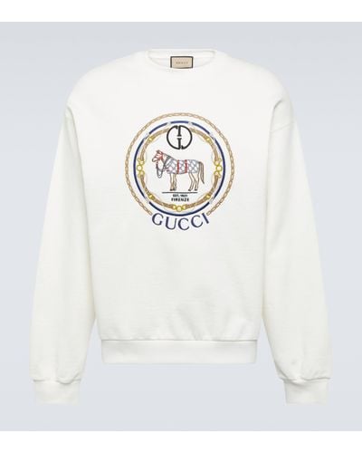Gucci Sweat-shirt GG brode en coton - Blanc
