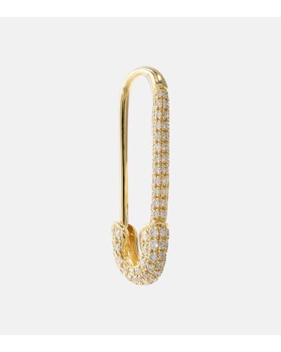 Anita Ko Einzelner Ohrring Safety Pin aus 18kt Gelbgold mit Diamanten - Mettallic