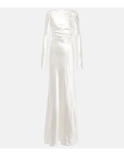 Danielle Frankel Bridal Simone Wool And Silk Satin Gown - White