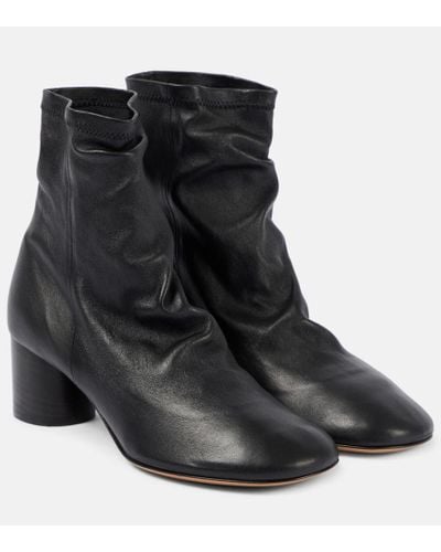 Isabel Marant Laeden Leather Ankle Boots - Black