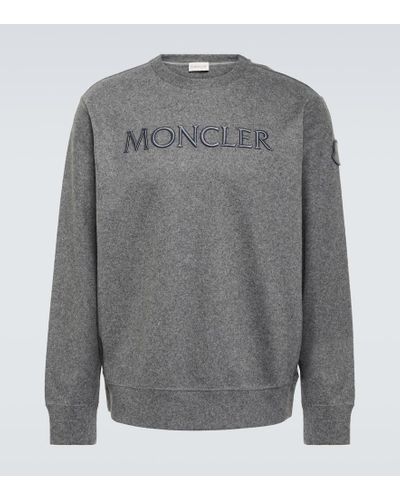 Moncler Sweatshirt aus einem Wollgemisch - Grau