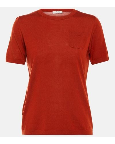 Max Mara T-Shirt Egidio aus Wolle - Rot