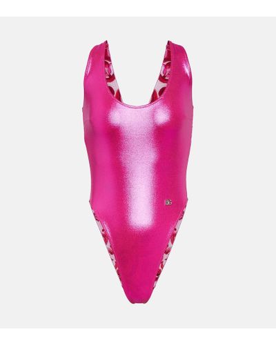 Dolce & Gabbana Metallic Swimsuit - Pink
