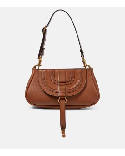 Chloé Marcie Leather Shoulder Bag - Brown