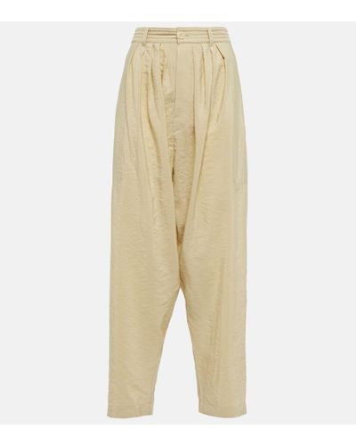 Lemaire High-rise Silk-blend Pants - Natural