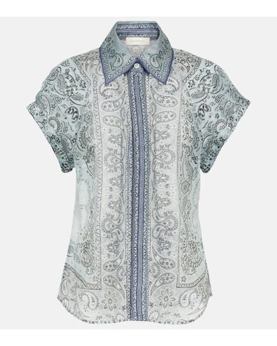 Zimmermann Matchmaker Bandana-print Shirt - Blue