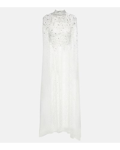 Jenny Packham Ingrid Crystal-embellished Gown Dress - White