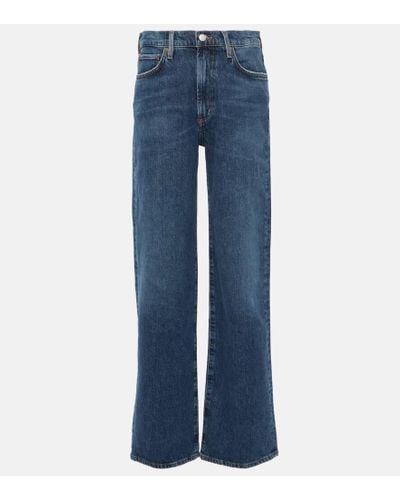 Agolde Mid-Rise Straight Jeans Harper - Blau