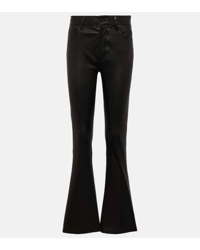 7 For All Mankind Bootcut Tailorless Leather Pants - Black