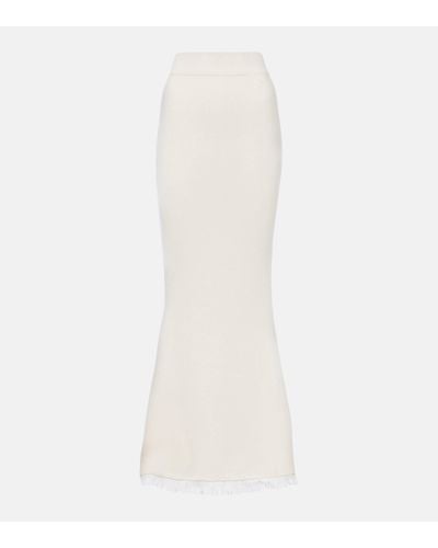 Lisa Yang Sofia Knitted Cashmere Maxi Skirt - White