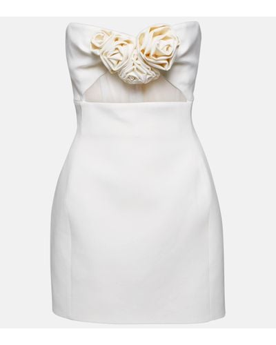 Magda Butrym Floral-applique Wool Minidress - White
